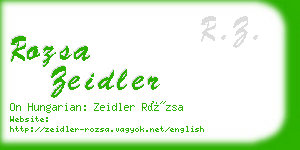 rozsa zeidler business card